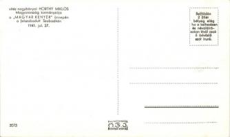 Szabadka, vitéz nagybányai Horthy Miklós és Purgly Magdolna a Magyar Kenyér ünnepén a felszabadult S...