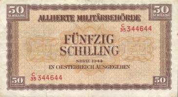 Ausztria / Szövetséges katonai megszállás 1944. 10Sch + 50Sch T:I-,III Austria / Allied Military Authority 1944. 10 Schilling + 50 Schilling C:AU,F Krause 106, 109