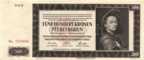 Német 3. Birodalom/Cseh-Morva Protektorátus 1942. 500K 2. kiadás T:I-
German Third Reich/Protectorat...