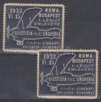 1932 Giustizia per L'Ungheria 2 db levélzáró