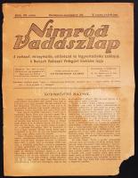 1944 Nimród vadászlap november 20-i száma, szakadásokkal.