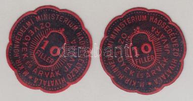 2 db 10f Özvegyek és hadiárvák javára segélybélyeg