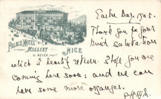 1898 Nice, Nizza; W. Meyers Palace Hotel Milliet (EK)