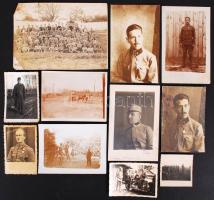 1915-1944 Világháborús fotók katonákról, csoportképek, portrék, 11 db, 5x5 és 16x12 cm közötti méretekben/ world war photos.