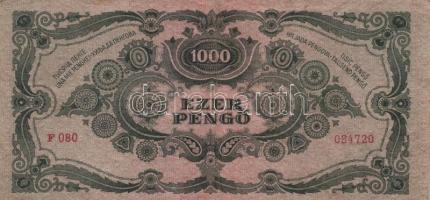1945. 1000P + 10.000P hibás bélyeggel ("B") T:II,III
Adamo P22e, 23e