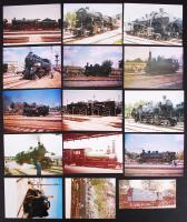 cca 1990-2000 15 db színes fotó régi gőzmozdonyokról.6x12 és 9x12 cm közötti méretekben.