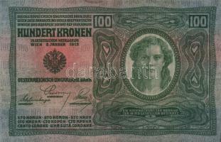 1912. 100K piros "Deutschösterreich" felülbélyegzéssel, mindkét oldal német T:III Adamo SK28/1