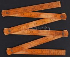 Csóknyay Szerszámgyár és MÁV jelzéssel fa zollstock, 100 cm.