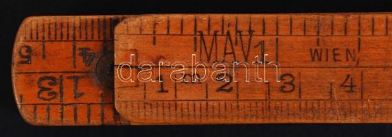 Csóknyay Szerszámgyár és MÁV jelzéssel fa zollstock, 100 cm