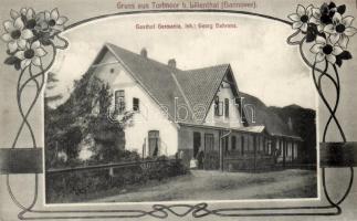 Torfmoor bei Lilienthal (Hannover); Georg Behrens Gasthof Germania / hotel, floral, Art Nouveau
