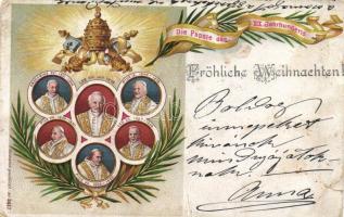 Popes, Gregorius XVI, Leo XIII, Pius IX, Pius VIII, Pius VII, leo XII, litho (b)