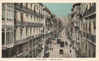 Valencia, calle de la Paz / street, tram