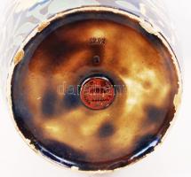 Zsolnay virág mintás váza, kézzel festett, eozin mázzal, jelzett (körpecsétes CCa 1900), formaszám:5...