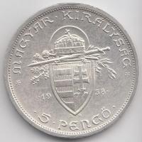 1938. 5P Ag "Szent István" T:2 Adamo P8.1