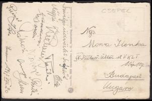 1947 A Csepel játékosainak üdvözlő lapja aláírásukkal Svájcból.