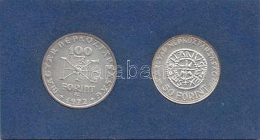 1972. 50Ft Ag + 100Ft Ag "Szt.István" pár T:BU Eredeti plasztiktokban! Adamo EM38,39
