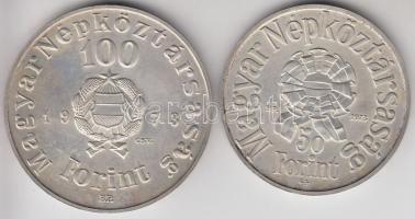 1973. 50Ft Ag + 100Ft Ag "Petőfi" pár T:BU