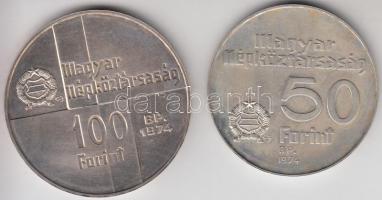 1974. 50Ft Ag + 100Ft Ag "MNB" pár T:BU