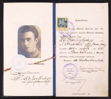 1922 Az Országos Műszaki Egyesület Műszaki Akadémia leckekönyve ifjabb Koschey György számára, fényképpel.