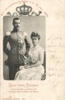 1900 Zur Vermählungsfeier Unser hohes Brautpaar. prinz Rupprecht von Bayern und Herzogin Marie Gabriele von Bayern / Wedding ceremony memorial card. Ottmar Zieher 1534 t (EK)