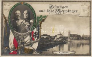 Kaunas, Kowno; military memorial postcard, Litzmann, von Eichhorn