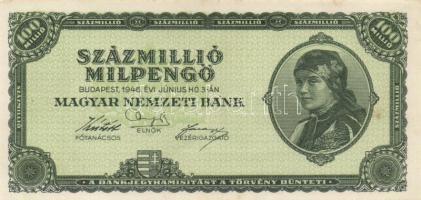 1946. 100.000.000MP (10x) T:I-,II(mind hajtatlan, csak foltosak)