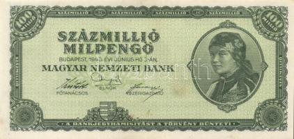 1946. 100.000.000MP (10x) T:I-,II(mind hajtatlan, csak foltosak)