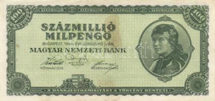 1946. 100.000.000MP (10x) T:I-,II(mind hajtatlan, csak foltosak)