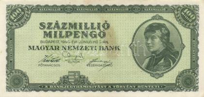 1946. 100.000.000MP (10x) T:I-,II(mind hajtatlan, csak foltosak)