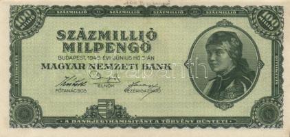 1946. 100.000.000MP (10x) T:I-,II(mind hajtatlan, csak foltosak)