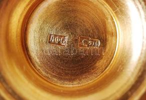 Aranyozott ezüst (Ag.)teáscsésze, jelzett, rekeszzománc berakással, bruttó:63 g m:6,5 cm, d:9 cm / G...