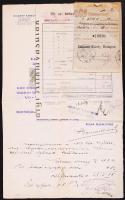 1918 Magyar Királyi Államvasutak Istvánteleki főműhely gyárfőnökségének címzett elismervény, beszállítási vevény, irat olasz hadifoglyok élelmezésével kapcsolatban.