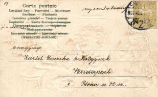 Cat, monkey, pedicure Emb. litho (EK)