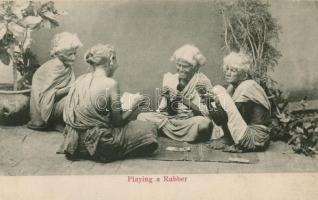 Playing a rubber, Ceylon, cards, folklore