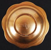 Aranyozott ezüst (Ag.)mini tálka, jelzett, rekeszzománc díszítéssel, bruttó:49 g, d:8,5 cm / Gold pl...