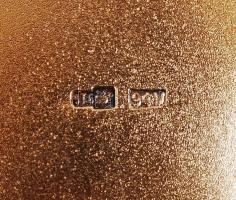 Aranyozott ezüst (Ag.)mini tálka, jelzett, rekeszzománc díszítéssel, bruttó:49 g, d:8,5 cm / Gold pl...