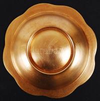 Aranyozott ezüst (Ag.)mini tálka, jelzett, rekeszzománc díszítéssel, bruttó:48 g, d:8,5 cm / Gold pl...