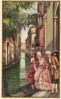 Barocco Veneziano, Rio Albrizzi, canal, Italian art postcard s: Bertani
