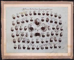 1910 A Pécsi Katholikus Legényegylet tablóképe, kartonra ragasztva, 28x18 cm.