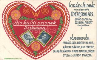 Király Színház, Szív küldi szívnek. Szívesen. / theatre, advertisement (EK)