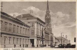 Eszék, Osijek; Zupanijska ulica / street, tram
