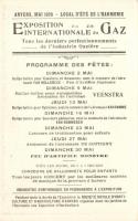 1926 Anvers, Antwerpen, Exposition Internationale du Gaz, programme on the backside, artist signed (...