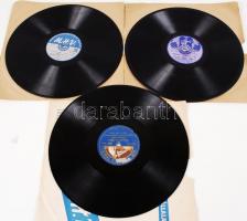 1940-1950 3db bakelit lemez (His Master's Voice, Durium Patria, M.H.V.) / 
Vintage Hungarian vi...