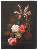 Jelzés nélkül: Virágcsendélet. Olaj, fa, 24x18cm