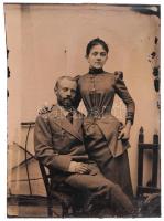 cca 1880 Pár. Ferrotípia /  Couple. Tintype, 9x6,5cm