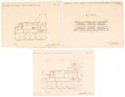 Nagykanizsai Vécsey Zsigmond Általános Iskola kézzel készített tervrajza pauszpapíron