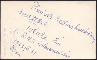 1963 Trenka Éva (1922-2010) operaénekes dedikált fotója, 8x14 cm