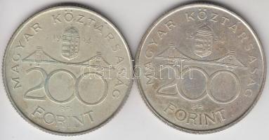 1994. 200Ft Ag "Deák" (2x) T:2-