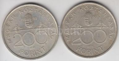 1993. 200Ft Ag "MNB" (2x) T:2-