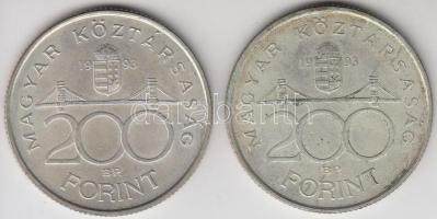 1993. 200Ft Ag "MNB" (2x) T:2-